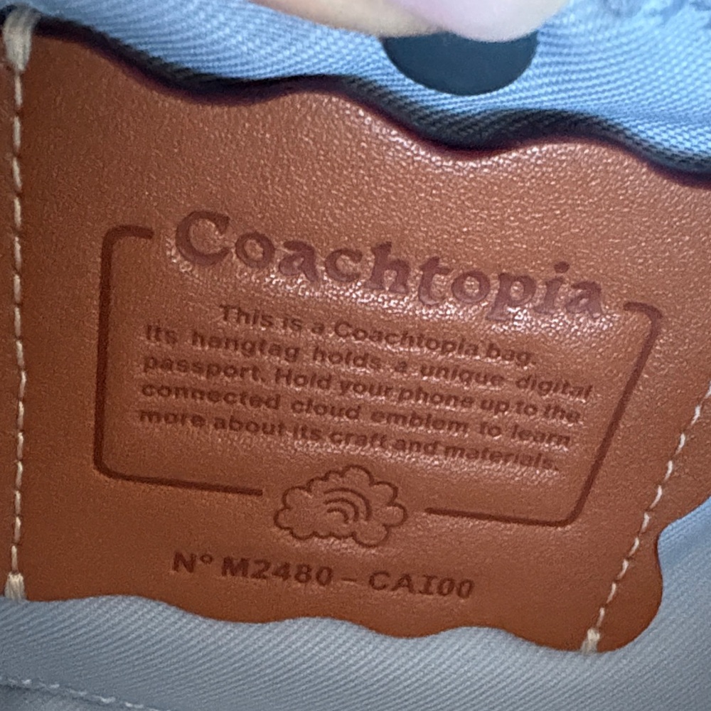 BRAND NEW!  Coachtopia Cargo Shoulder Bag In Upcrafted Denim - Picture 10 of 11